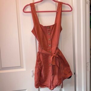 Shinestar Coral Button-Up Romper